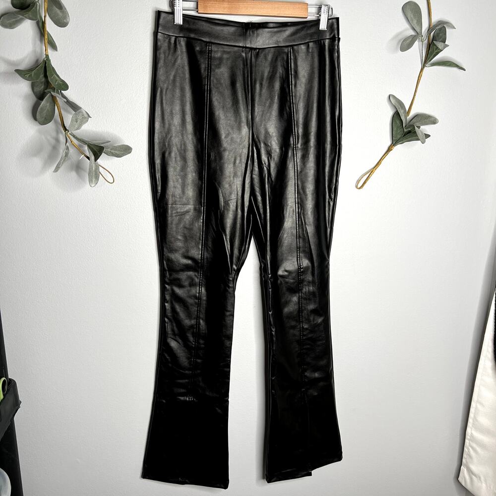Wild Fable Black Faux Leather Flare Pants LAST CALL